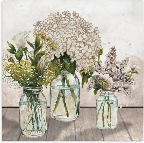 Miniatura 12 de Stupell Industries Carol Robinson, ramo de flores de aster, arte de pared en lienzo con diseño de ramo de flores moradas suaves, 17 x 17 pulgadas