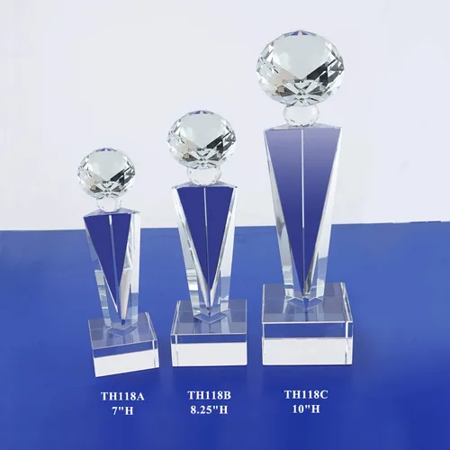 Miniatura 8 de Trofeo óptico del grabado láser personalizado Reconocimiento Realidad del trofeo de los premios del trofeo del diamante del cristal