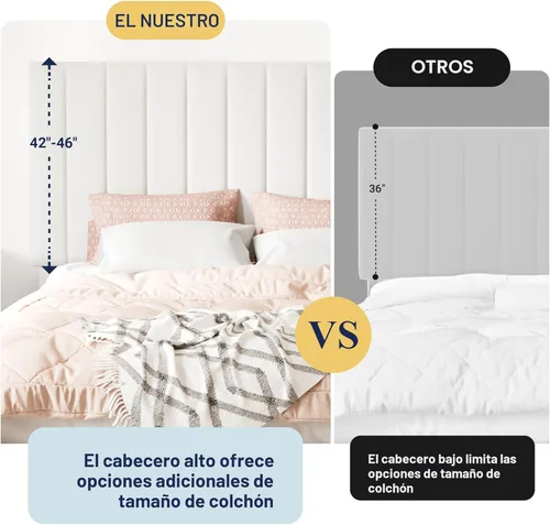 Miniatura 7 de Allewie Base de cama de almacenamiento tamaño completo, cabecera ajustable con canal vertical acolchado, plataforma tapizada de terciopelo con 4
