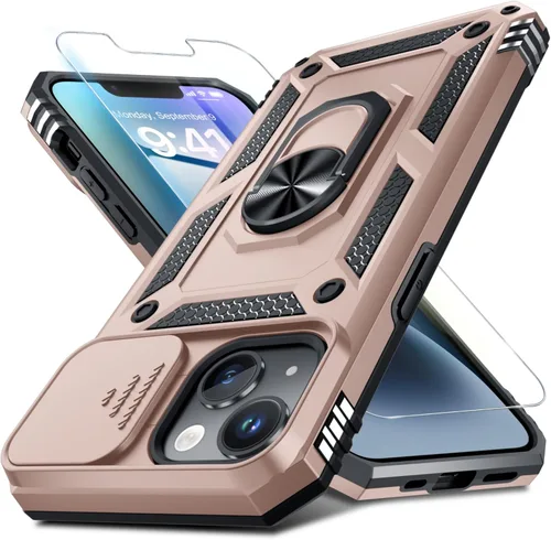 Miniatura 167 de Janmitta - Funda para iPhone 14 Pro con cubierta deslizante para lente de cámara incorporada + protector de pantalla, funda de cuerpo completo