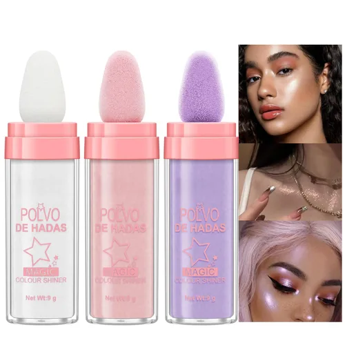Miniatura 14 de 2 unidades de Polvo De Hadas Fairy Dust polvo resaltador - Polvo para contornear todo el cuerpo y clavícula perlado para cara y ojos, purpurina #01
