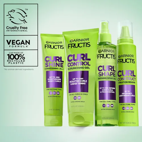 Miniatura 10 de Garnier Fructis Curl Control Scrunching Gel para el cabello, Curl Jelly para cabello rizado, ondulado y rizado con control de encrespamiento