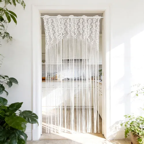 Miniatura 9 de Cortina blackout con diseño de ondas a rayas con ojales para ventana y puerta, cortinas térmicas para puertas, 1 panel