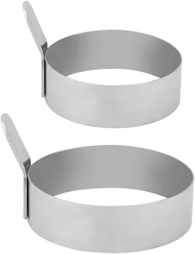 Miniatura 9 de Anillo redondo de acero inoxidable de 3.5 pulgadas para freír huevos, panqueques, moldes para cocinar para el desayuno