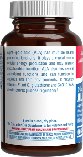 Miniatura 2 de Ácido alfa lipoico 300 mg – Fórmula clínica ALA Suplemento para hígado ojo cerebro mitocondrias energía antioxidante y apoyo nervioso – Cápsulas