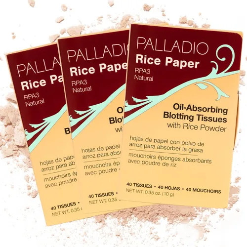 Miniatura 11 de Palladio Papel de arroz facial para piel grasa, hojas de secado facial hechas de arroz natural, papel absorbente de aceite con polvo de arroz, 2