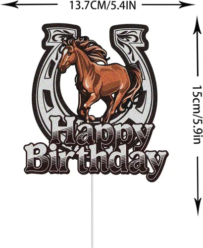 Miniatura 2 de Decoración para pastel de cumpleaños con temática de caballos de granja de animales, decoración de fiesta de cumpleaños de caballos de carreras