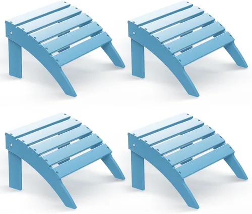 Miniatura 38 de Briopaws Otomana Adirondack plegable, silla Adirondack de polietileno de alta densidad resistente a la intemperie, reposapiés de plástico para Blanco