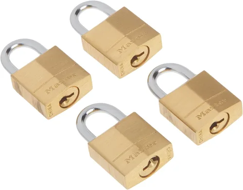 Miniatura 2 de Master Lock 120Q Candados anchos con llave, 3/4 pulgada, latón macizo, 4 unidades, 120Q