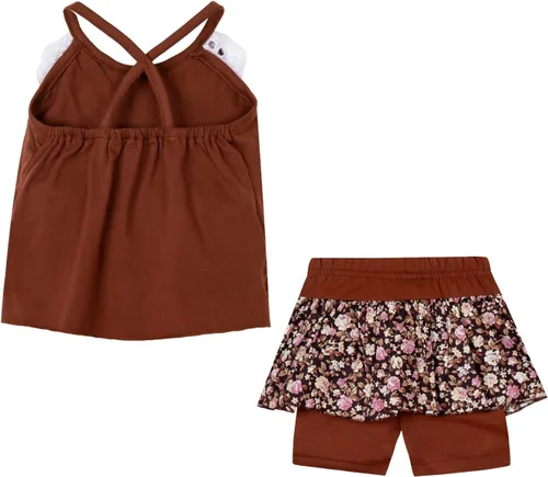 Miniatura 28 de LittleSpring Conjunto de verano para niñas con camiseta sin mangas y pantalones cortos florales