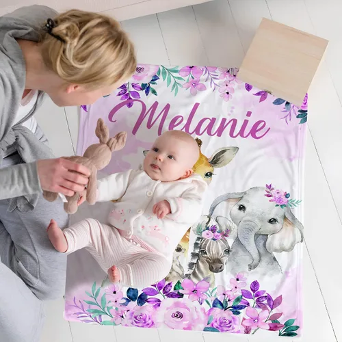 Miniatura 6 de Manta de Bebé Personalizada para Niñas, Manta de Bebé Personalizada con Nombre Súper Suave Mantas con Nombre Personalizado para Niños, Mantas