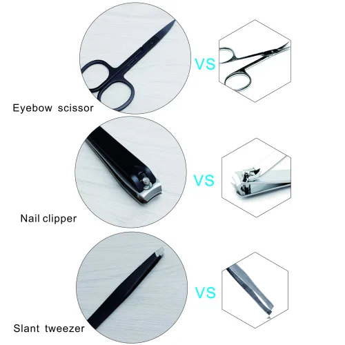 Miniatura 3 de Juego de 3 cortaúñas de acero inoxidable, cortadores de uñas y uñas de los pies, cortador profesional para hombres, mujeres, niños. Pinzas de punta