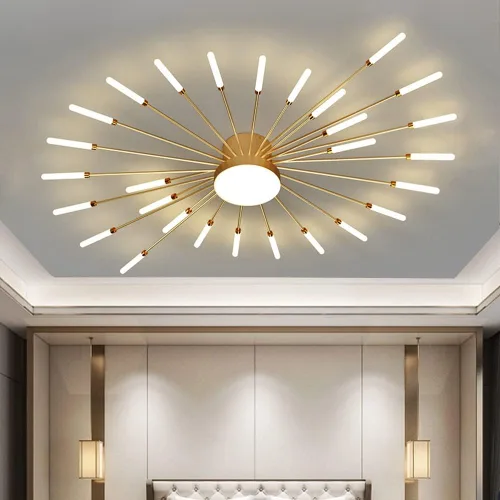 Miniatura 16 de Lámpara de techo LED regulable de 32 pulgadas, 12 luces de techo, lámpara de techo empotrada, iluminación de interior dorada para sala de estar, 12