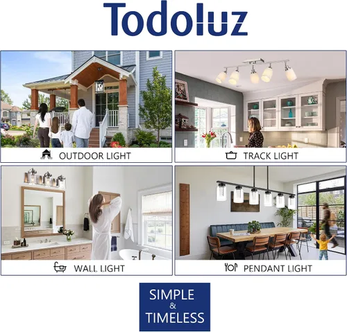 Miniatura 35 de TODOLUZ Lámpara Colgante de Exterior de 3 Luces Negra, Linterna Colgante Exterior Ajustable Luz de Porche