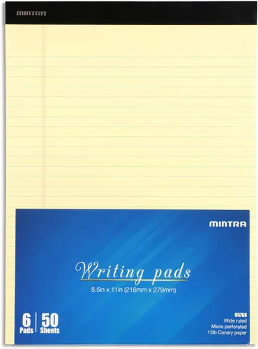 Miniatura 20 de Mintra Office - Blocs de notas tamaño legal, ((Versión básica 6pk - (Versión en colores pastel #2), 8.5 x 11 pulgadas, renglones anchos)) Pastel v2