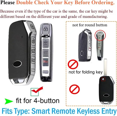 Miniatura 2 de SANRILY Funda de llave para Kia Telluride Remote Key Case Shell Holder con llavero, Negro