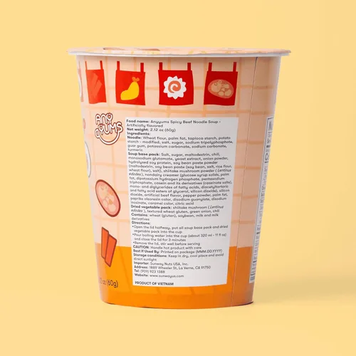 Miniatura 4 de Smoko Tayto - Fideos instantáneos de carne picante, taza de 2.22 onzas, ramen audaz y sabroso, aperitivo coleccionable de personajes lindos