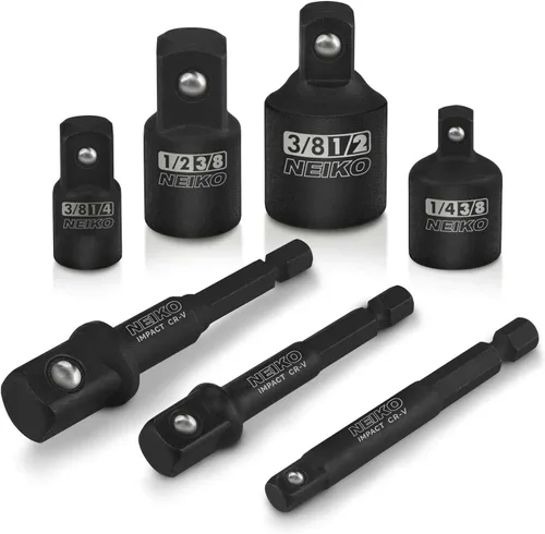 Miniatura 7 de Neiko 30249A - Juego de adaptadores y reductores de impacto, acero cromado, vanadio Juego de 5 piezas para conversiones de controladores de impacto