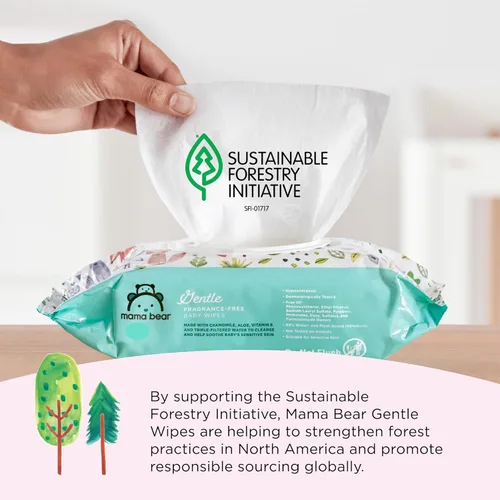 Miniatura 4 de Marca Amazon – Mama Bear - Toallitas suaves formuladas sin fragancia, hipoalergénicas, piel sensible, sin perfume, 800 unidades (8 paquetes de 100)