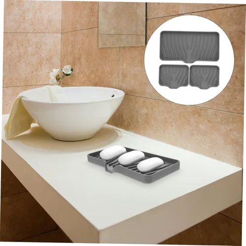 Miniatura 9 de Jabonera de silicona y soporte de esponja para fregadero de cocina y ducha, bandeja de jabón autodrenante para una fácil limpieza y organización