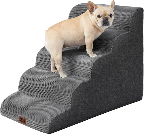 Miniatura 48 de EHEYCIGA Rampa de escaleras curvadas para perros pequeños de 15.7 pulgadas de alto, escalones para perros de 3 escalones para sofá y silla
