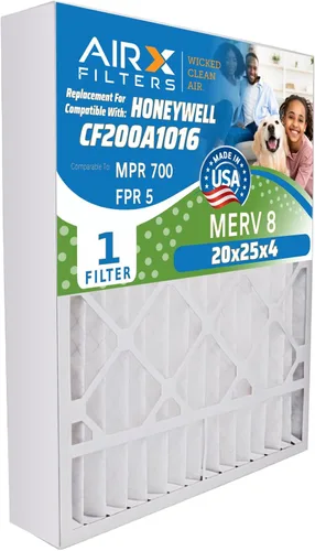 Miniatura 13 de AIRX FILTERS WICKED CLEAN AIR. Filtro de horno 20x25x4 MERV 8 compatible con filtro de aire Honeywell 20x25x4 F25 1 solo filtro