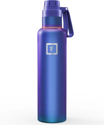 IRON °FLASK Frasco de hidratación para acampar y senderismo con boquilla, botella de agua deportiva de acero inoxidable aislada de boca estrecha -