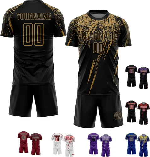 Pisting Camisetas de fútbol personalizadas para jóvenes, hombres y mujeres, conjuntos de camisetas y pantalones cortos personalizados, equipo de