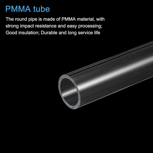 Miniatura 4 de MECCANIXITY Tubo acrílico transparente rígido redondo tubo 24mm (0.9") ID 1.181 in (1 3/16") OD 14" para lámparas y linternas, sistema