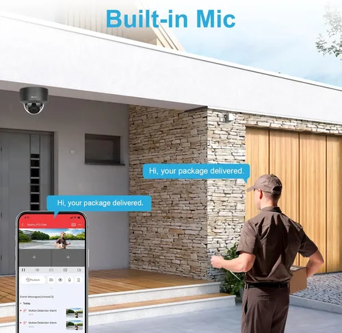 Miniatura 5 de Anpviz Cámara PoE de 5 MP, cámara IP PoE de seguridad para vandalismo al aire libre con audio, visión nocturna de 98 pies, H.265, grabación 24/7 Gris