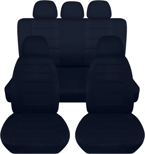 Miniatura 11 de Totally Covers Fundas de asiento de coche sólidas con 5 fundas (2 delanteras + 3 traseras) para reposacabezas: color negro, ajuste