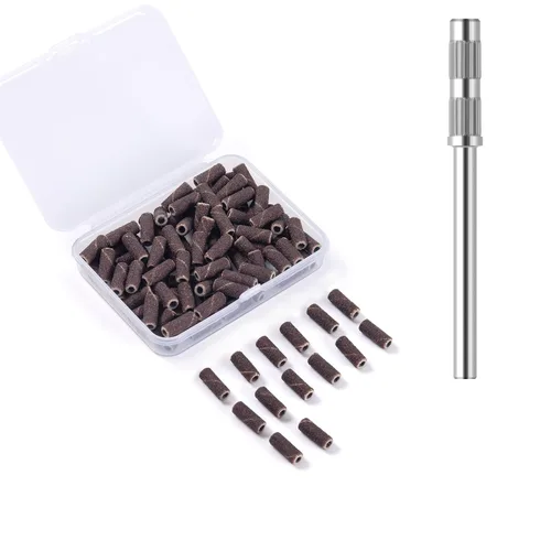 Miniatura 8 de 100 piezas de bandas pequeñas de lijado de uñas para taladro de uñas, bits mini de 3.1mm de mandril de lijado de uñas de grano 80 para uñas