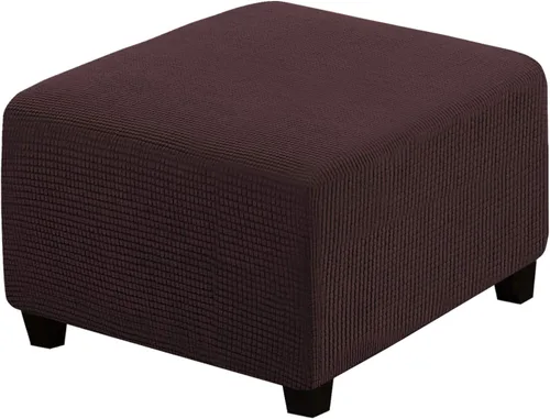Miniatura 100 de H.VERSAILTEX Funda otomana rectangular de 29 a 34 pies para reposapiés, fundas protectoras para reposapiés, con tela jacquard elástica, gruesa