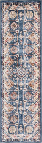 Miniatura 3 de SAFAVIEH Bijar Collection BIJ653B - Alfombra tradicional oriental, envejecida, no desprende pelusa, 2 pies 3 pulgadas x 10 pies, color azul