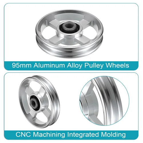 Miniatura 4 de OwnMy Juego de 2 ruedas de polea de aleación de aluminio de 3.740 in, sistema de polea para gimnasio en casa, máquinas de ejercicio, equipos