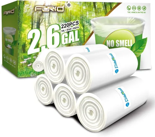 FORID - Bolsas de basura pequeñas transparentes de 2.6 galones, 220 bolsas de basura de plástico para baño, dormitorio, oficina (220 unidades)