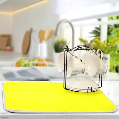 Miniatura 27 de Tapete rojo para secar platos pequeños, accesorios de cocina, tapete escurridor de platos de microfibra, resistente al calor, 16 x 18 pulgadas