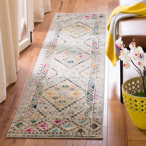 Miniatura 42 de Safavieh Madison Collection MAD418F - Alfombra de área con diamantes, Polipropileno, Gris/amarillo