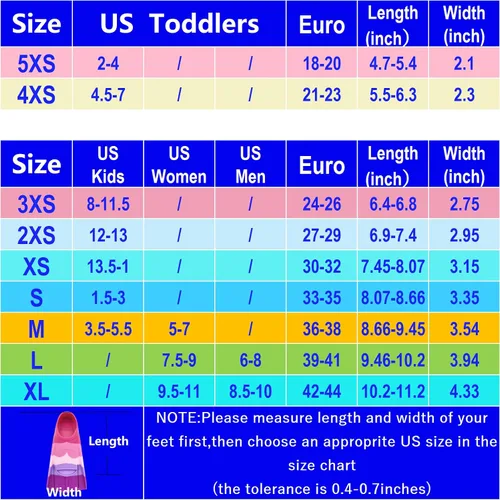 Miniatura 4 de Swimming Training Fins,Kids Swim Fins,Comfortable Swimming Flippers Suitable for Children,Beginners,Girls,Boys,Adults BB-arco iris colorido