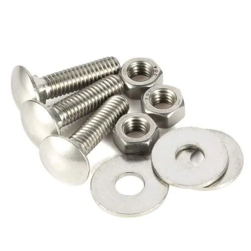 Miniatura 4 de Kit de tornillos y tuercas de carro de 1/4-20 x 1, arandelas planas, tornillos de cuello cuadrado de cabeza redonda, acero inoxidable 18-8 (304), 10