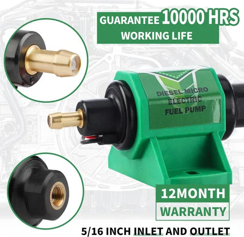 Miniatura 6 de CarBole Bomba de combustible eléctrica universal de 12 V, baja presión, 2-3.5 PSI, bomba diésel de gasolina en línea compatible con carburadores