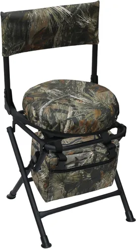 MDSTOP Silla de caza giratoria de 360 grados para refugios de caza, asiento de caza plegable, silla de pesca, ligera, portátil, cojín acolchado para