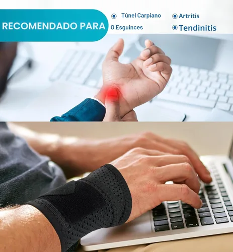 Miniatura 3 de HiRui Paquete de 2 muñequeras de malla ultrafina, transpirable, ajustable, para entrenamientos y uso diario, muñequeras unisex para aliviar el Negro