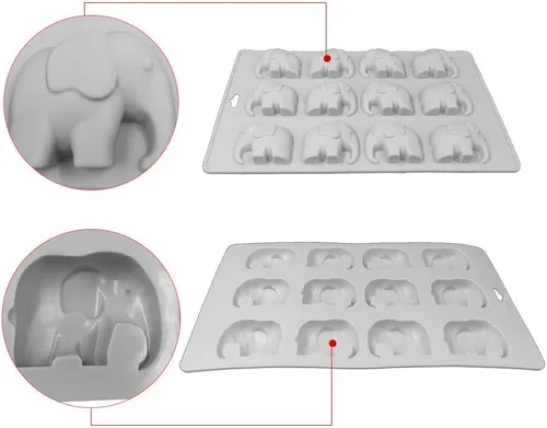 Miniatura 4 de Molde de silicona para caramelos de chocolate y elefante, 12 cavidades, molde de bomba de grasa gomosa, resina de arcilla, mini molde de crayón