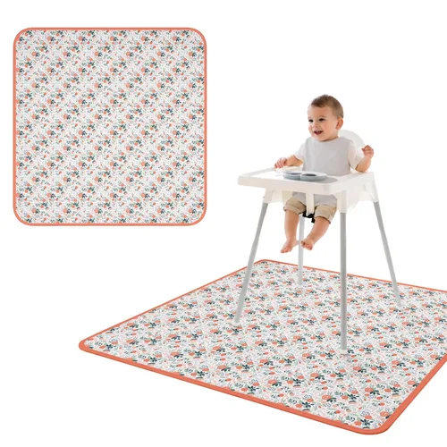 Miniatura 55 de BapronBaby Adventure Awaits - Tapete impermeable para debajo de sillas altas, suelos, mesas, tiempo de juego o artes y manualidades, lavable a
