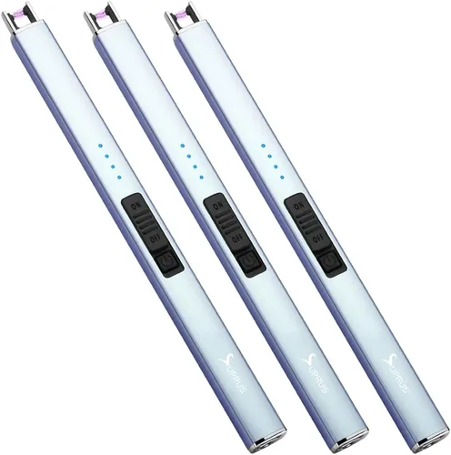Miniatura 11 de SUPRUS Encendedor eléctrico de arco resistente al viento, sin llama, recargable por USB, con bloqueo de seguridad para velas, barbacoa, camping