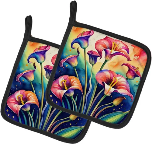 Miniatura 36 de Caroline's Treasures Juego de soportes para ollas de cocina coloridos de Asters, resistentes al calor, almohadillas calientes para cocinar, hornear
