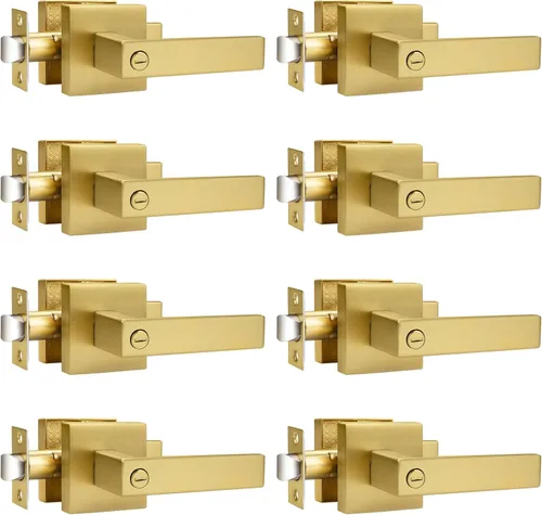 Miniatura 6 de Probrico Palanca de Puerta de Cama y Baño Negro Mate Servicio Pesado Manija de Puerta de Privacidad, Cerradura de Puerta Sin Llave Interior Baño