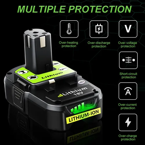 Miniatura 6 de Reemplazo para batería Ryobi de 18 V: 3.0 Ah para P107 P108 P109, herramientas eléctricas inalámbricas de 18 voltios para manualidades, creador