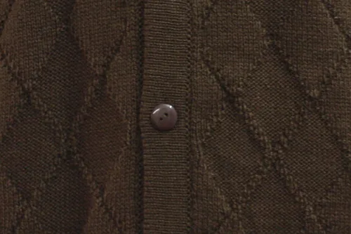 Miniatura 3 de Suéter de punto de lana de alpaca suave para hombre, con cuello en V, con botones, chaleco de golf, diseño de diamante